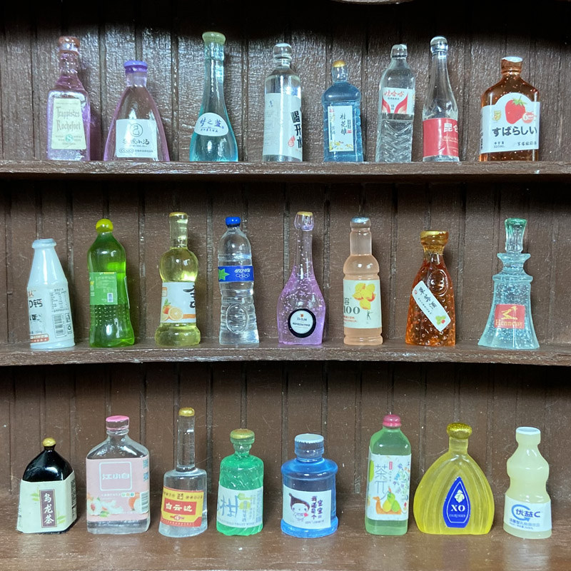 第二波 迷你瓶子罐子 杯子 饮料食物玩具食玩DIY娃娃屋BJD小布OB