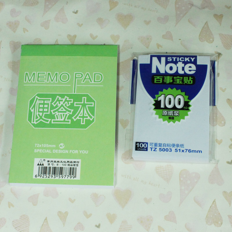 内页白纸 随身携带A7便签本 便利贴 可粘和撕页 记录本子文具办公