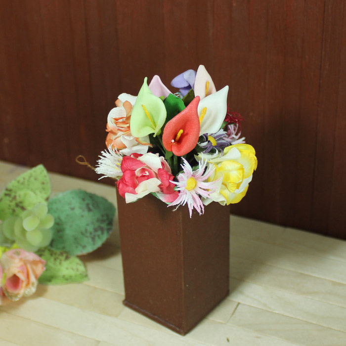 迷你马蹄莲 百合 双色花朵牡丹太阳花 BJD娃娃用道具纸花泡沫手捧