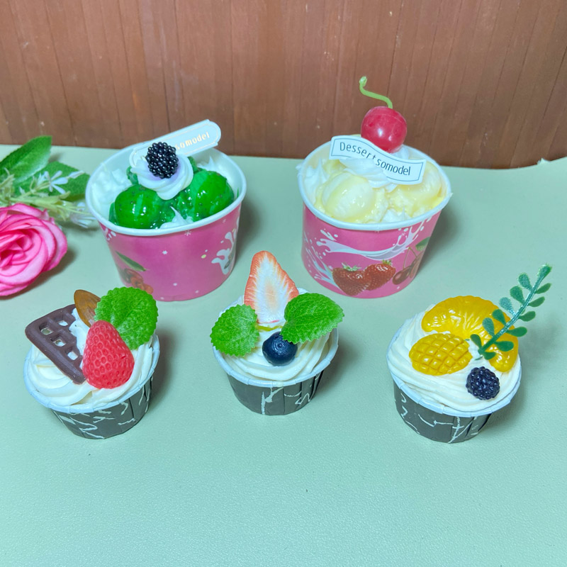 迷你咖啡纸杯奶油冰淇淋巧克力23分BJD娃娃用道具摆件拍照 大食玩