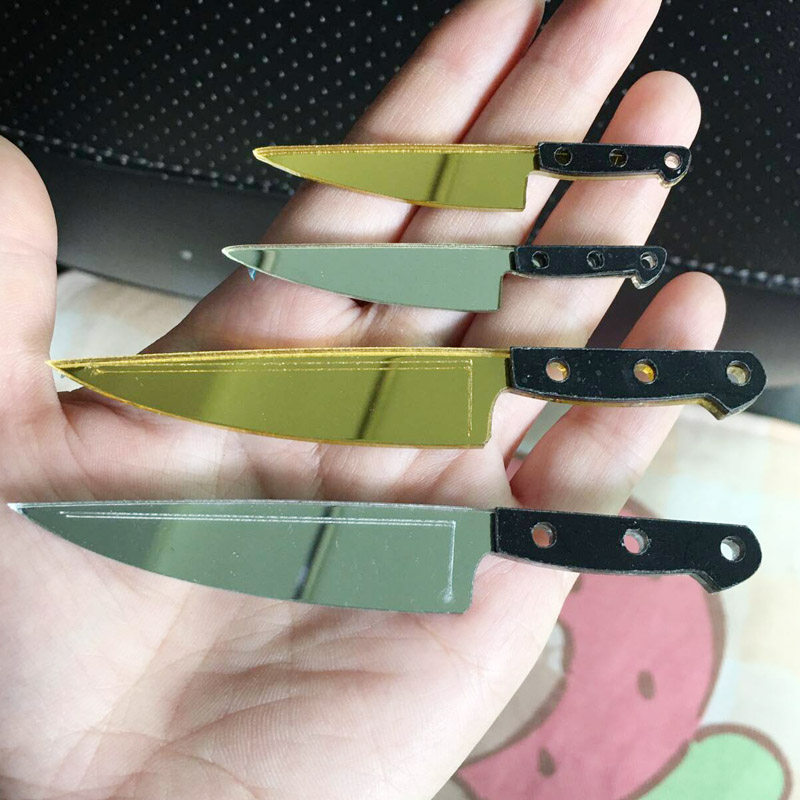 迷你亚克力小刀 36分BJD娃娃用DD叔叔狼叔金色银色道具玩具水果刀