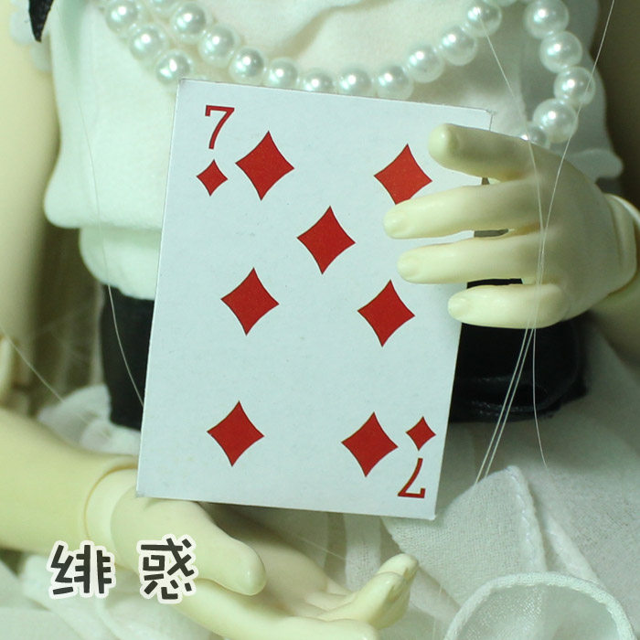 3分用 迷你可爱扑克牌 一套54张价娃屋娃用道具纸牌大女叔BJD DD