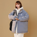 中性风灰灰X707P100148保暖立领羊羔毛撞色双面穿刺绣棉衣男，男装棉衣，星座704（原B229）