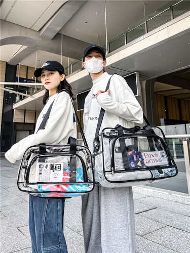 果冻透明单肩斜挎旅游包