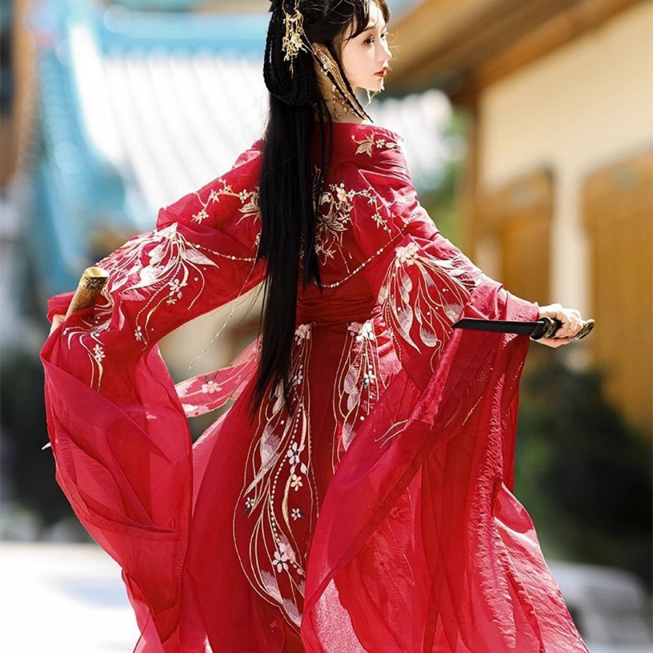 新款汉服十二花神系重工魏晋南北朝晋制刺绣汉服女拖尾重工刺绣仙