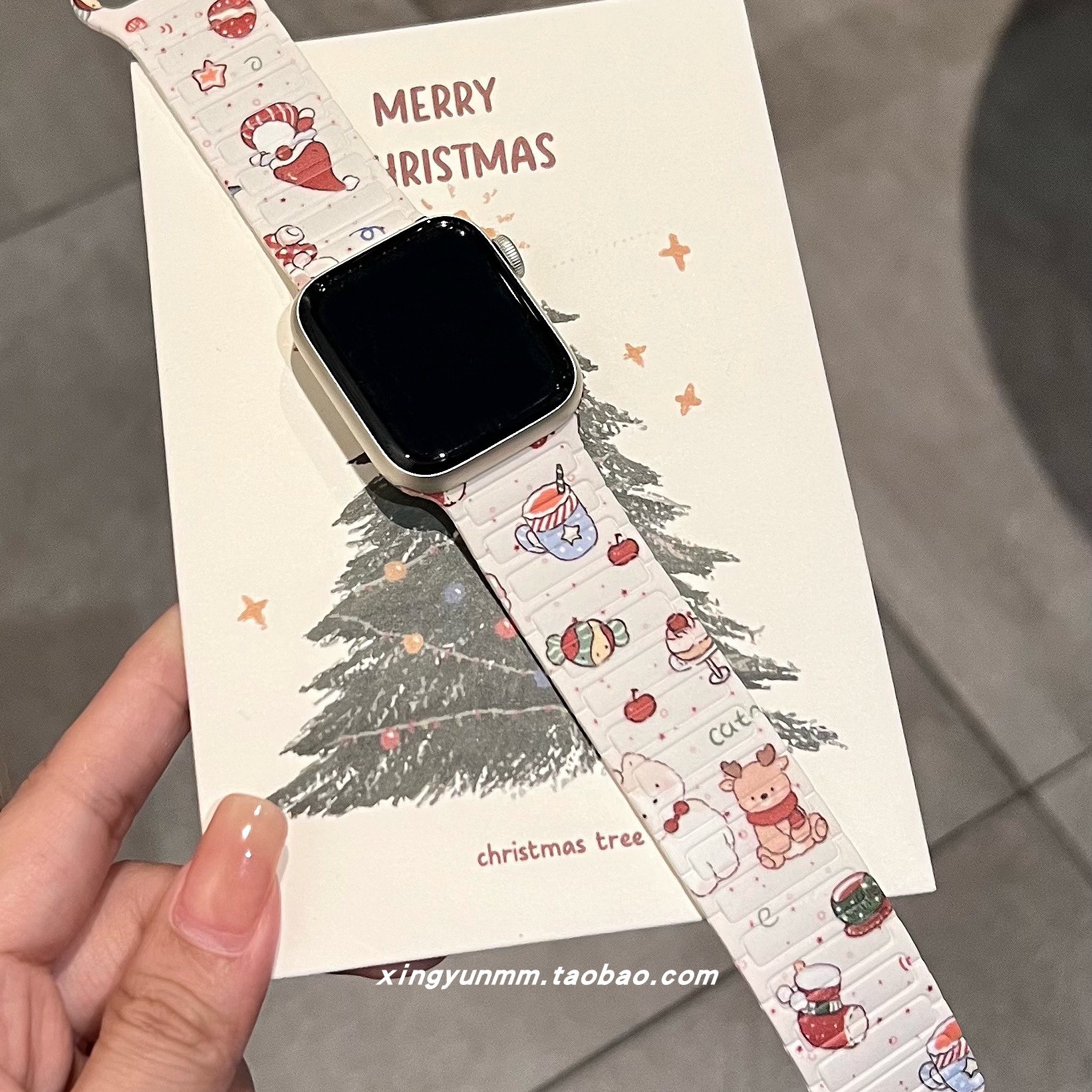 圣诞节小熊适用iwatch11表带