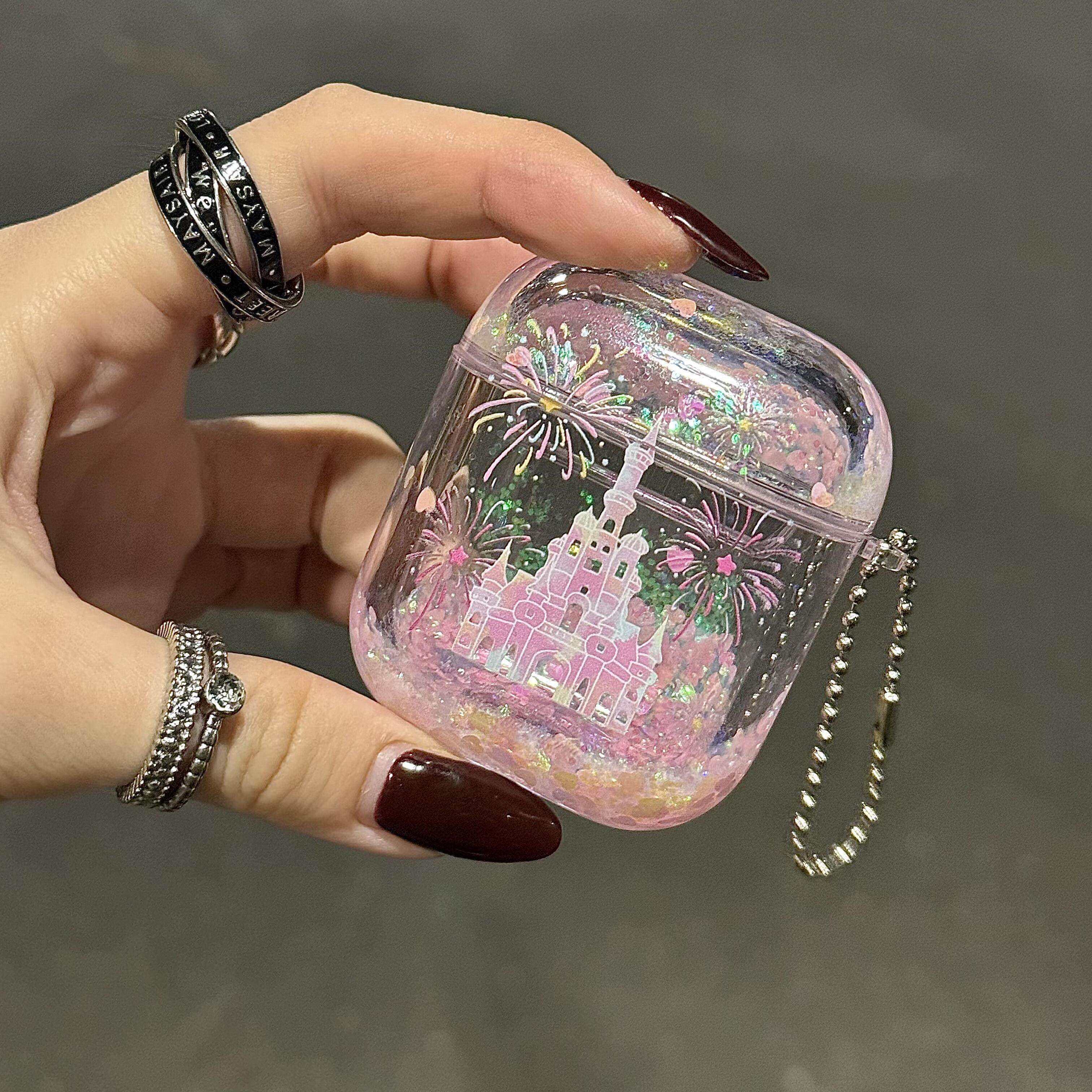 氧气满满粉色流沙梦幻烟花城堡适用苹果airpodspro2耳机保护套airpods4代新款3代无线蓝牙airpods1/2保护壳女,3C数码配件,耳机保护套,淘宝优惠券,粉丝福利购,淘宝优惠卷