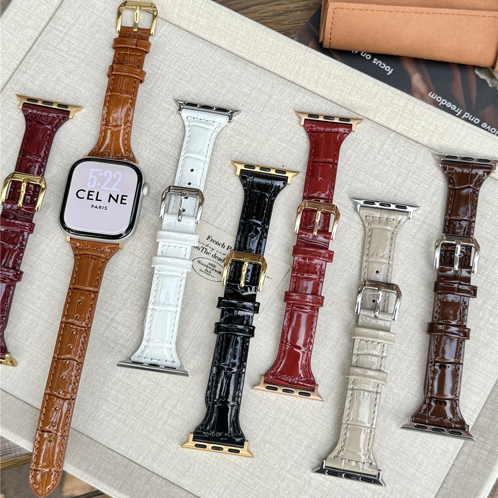 韩系漆面竹皮革适用iwatch11