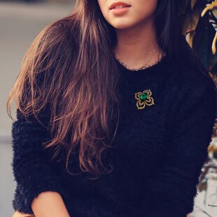 欧美时尚水钻胸针高档女奢华气质复古高级胸花设计感小众服装配饰