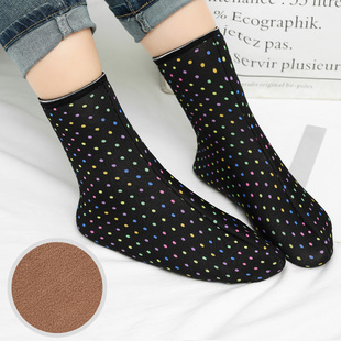 秋冬加绒加厚大人居家室内地板袜成人男女保暖长统靴袜雨鞋保暖袜