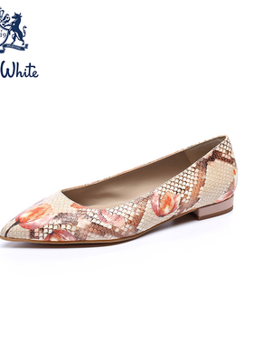 JohnWhite约翰怀特商务平底尖头套脚复古浅口shoes女鞋CS238230