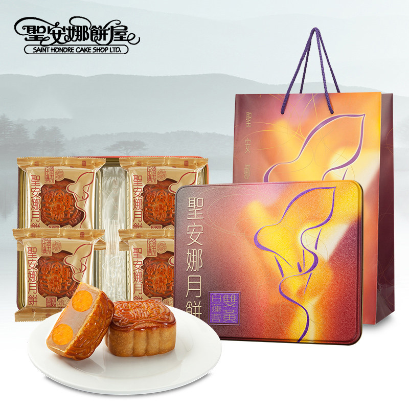 Hong Kong Santa Ana Cake House Double yellow White Lotus Hong Kong-style moon cake 180g*4 Cantonese-style moon cake Autumn Giftin the Snacks/Nuts/Specialty , Pastry/Dessert , Moon cake  category - from Buy2taobao.com to provide professional Taobao agent buy service