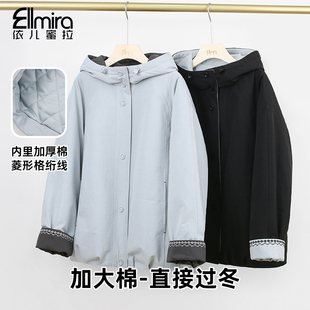 9683女童外套夹棉加厚保暖连帽休闲儿童上衣宽松洋气大童潮高级感