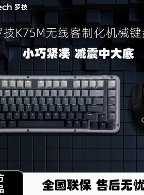 罗技K75M+G304鼠标套装 AI客制化机械键盘 游戏电竞办公高颜值