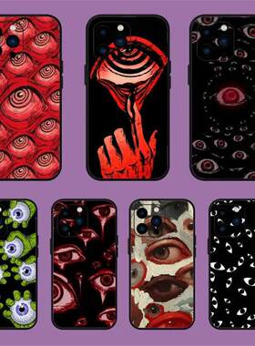 适用iPhone15手拿眼珠惊悚眼睛苹果14plus恐怖片13promax手机壳12mini外后套11phone case