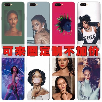 Rihanna蕾哈娜适用于oppor11/PLUS/K1/r15x/A5/A77黑磨砂手机壳套