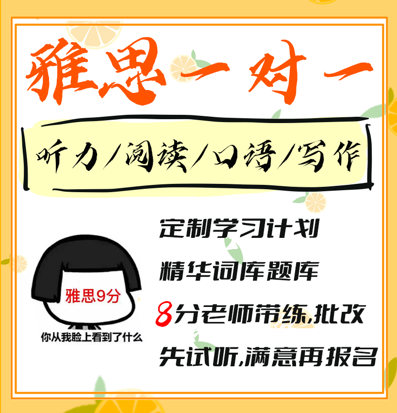 雅思托福听力、阅读、口语、写作、 一对一网课 个性化定制教学