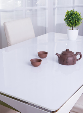 纯白色纯黑色不透明水晶板桌布软质玻璃不收缩不变形餐桌垫茶几垫