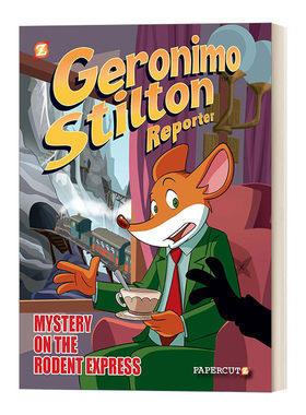 英文原版 Geronimo Stilton Reporter #11 Intrigue on the Rodent Express 老鼠记者 全彩漫画小说11 精装 英文版 进口原版书籍