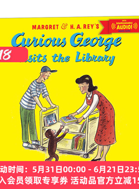 好奇猴乔治去图书馆 英文原版 Curious George Visits the Library with downloadable audio 音频可下载 英文版 进口英语原版书籍