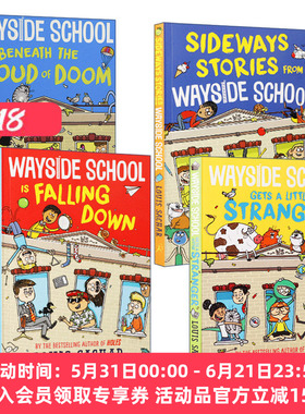 英文原版 Wayside School 歪歪路小学 新封面版 4册 荒诞故事/我们的学校要倒了/新来的代课老师 英文版 进口英语原版书籍