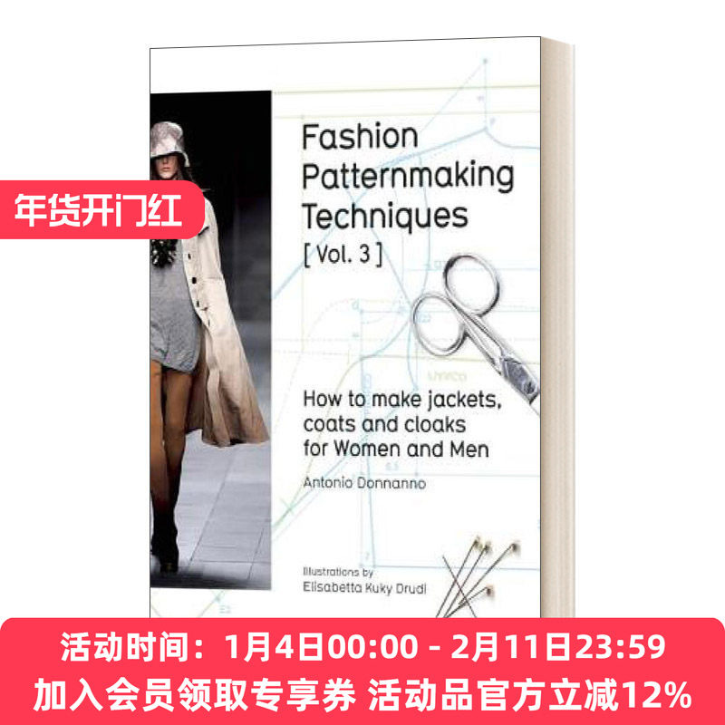 华研原版 英文原版 Fashion Patternmaking Techniques 3 时装图案制作技巧 3 如何制作男女外套 大衣和披风 英文版 进口英语书籍