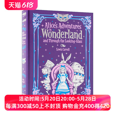 英文原版 Alice's Adventures in Wonderland children's 爱丽丝漫游奇境记 皮革精装版 巴诺儿童经典 英文版 进口英语原版书籍