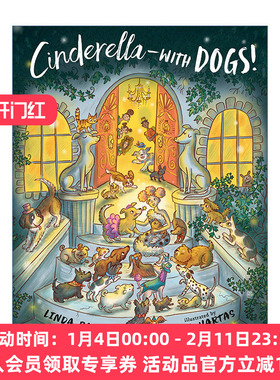 灰姑娘与狗狗的故事  英文原版 Cinderella--with Dogs 儿童精装绘本 童话故事动物图画书 Freya Hartas 英文版 进口英语原版书籍