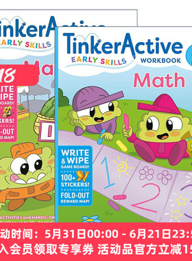 早期技能数学练习册  英文原版 Tinkeractive Early Skills Math Workbook Ages 3+/4+Tinkeractive 2册 英文版 进口英语原版书籍