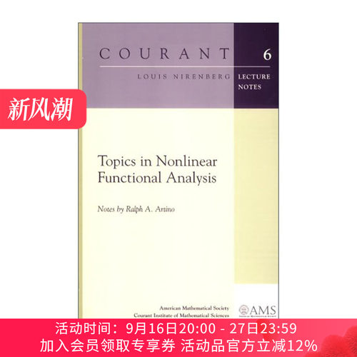 英文原版 Topics in Nonlinear Functional Analysis 非线性泛函分析主题 Louis Nirenberg 英文版 进口英语原版书籍