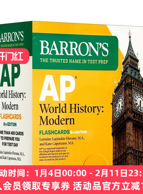 英文原版 AP World History Modern Flashcards 巴朗AP 世界历史 备考闪卡 第6版 英文版 进口英语原版书籍