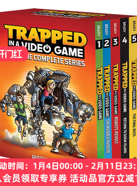 英文原版 Trapped in a Video Game: The Complete Series 陷入电子游戏困境5册套装 儿童科幻冒险英语章节书 英文版 进口英语书籍