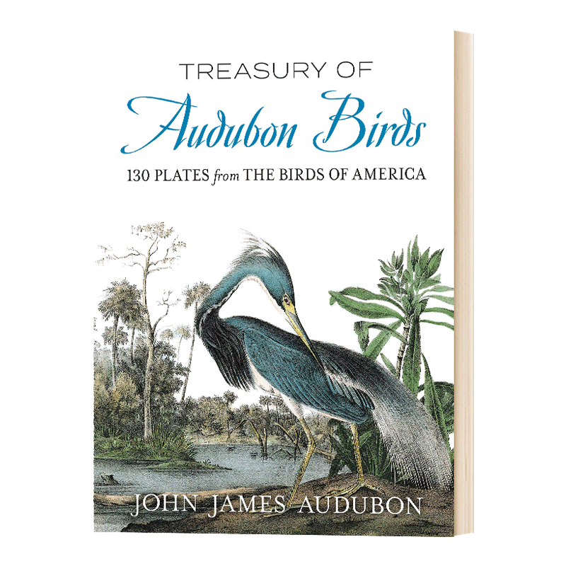 奥杜邦鸟类宝库 英文原版 Treasury of Audubon Birds 来自美国鸟类的130个盘子 英文版