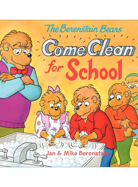 英文原版 The Berenstain Bears Come Clean for School 在学校的清洁工作 贝贝熊绘本 英文版 进口英语原版书籍