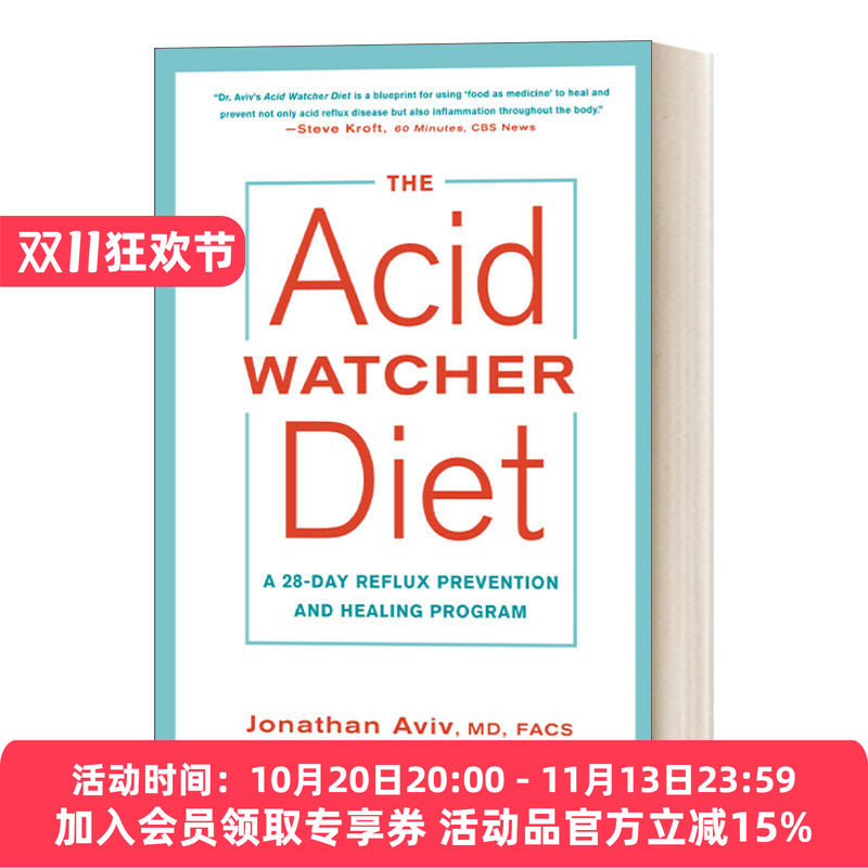 英文原版 The Acid Watcher Diet胃酸观察饮食 为期28天的回流预防和治疗方案 Jonathan Md Facs Aviv 英文版 进口英语原版书籍