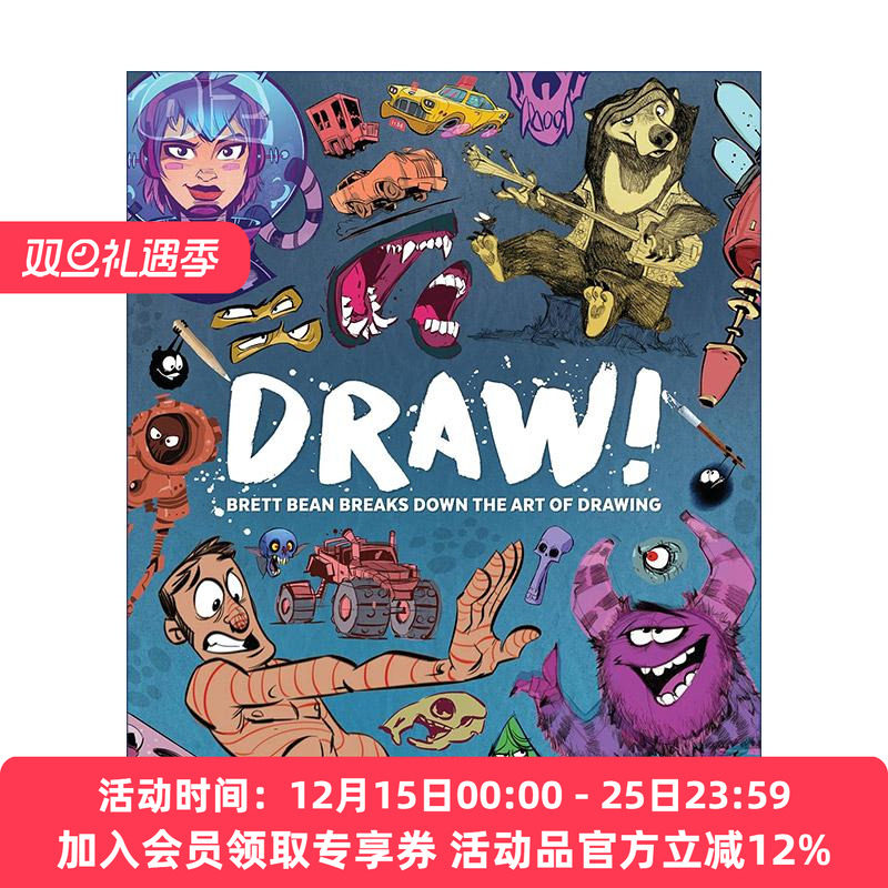 英文原版 Draw 绘画教程指南 卡通漫画技巧 插画师Brett Bean 3dtotal 英文版 进口英语原版书籍