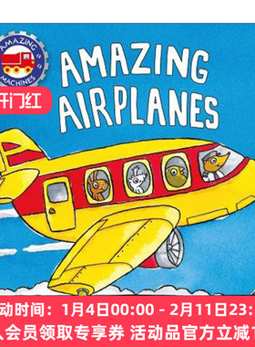 英文原版 Amazing Machines Amazing Airplanes 神奇机器系列交通工具之 飞机 纸板书 英文版 进口英语原版书籍