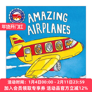 英文原版 Amazing Machines Amazing Airplanes 神奇机器系列交通工具之 飞机 纸板书 英文版 进口英语原版书籍