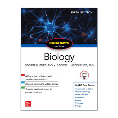 英文原版 Schaum's Outline of Biology 全美经典学习指导系列 生物学 第5版 英文版 进口英语原版书籍