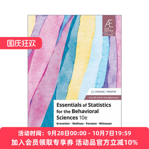 英文原版 Essentials of Statistics Behavioral Sciences 行为科学统计精要 第10版 英文版 进口英语原版书籍