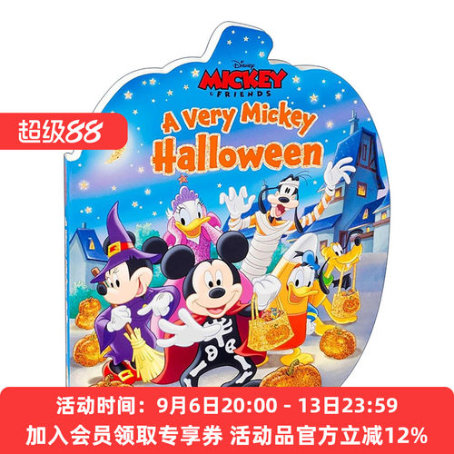 英文原版 Disney Mickey & Friends A Very Mickey Halloween 迪士尼 米奇和朋友们 万圣节异形纸板书 英文版 进口英语原版书籍