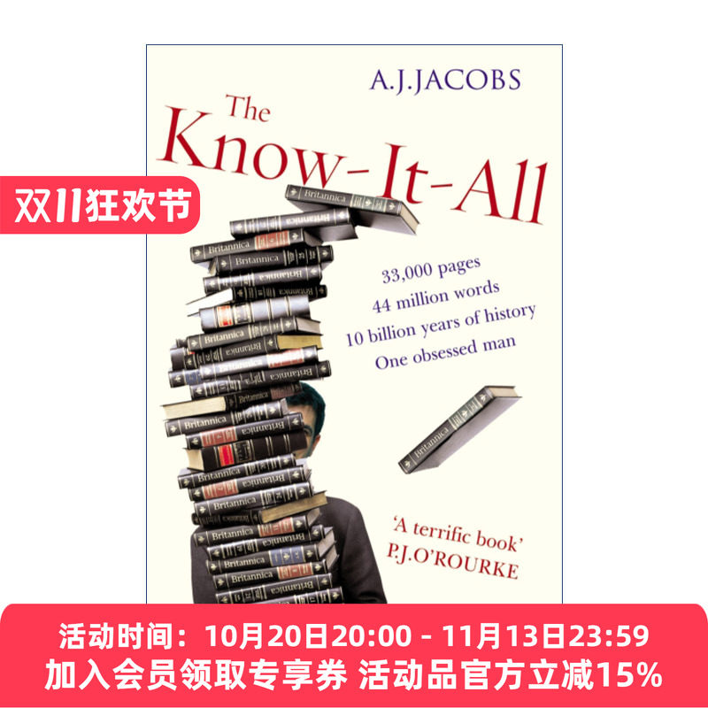 智高无上  英文原版 The Know-It-All 当我啃完大英百科全书 A·J·雅各布 英文版 进口英语原版书籍