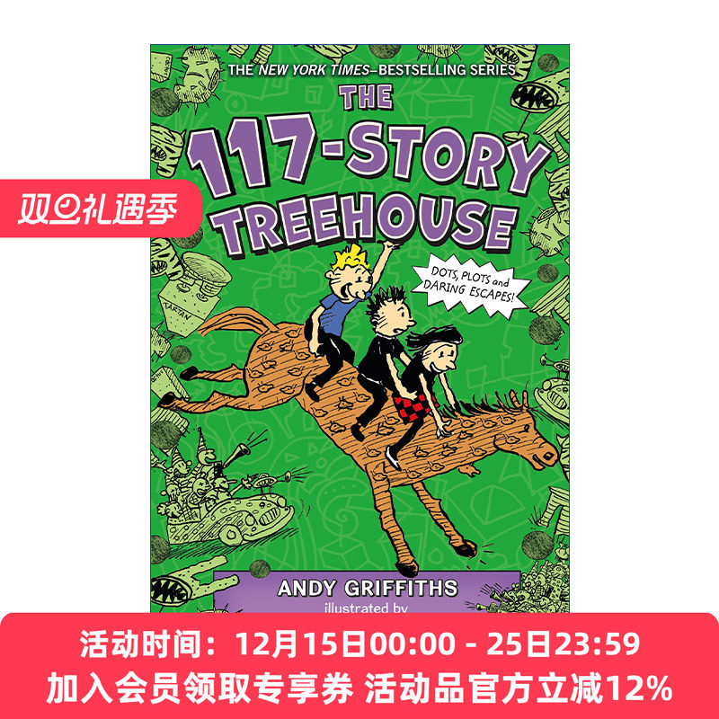 小屁孩树屋历险记117层树屋故事 英文原版 The 117-Story Treehouse: Dots Plots & Daring Escapes! 英文版 进口英语原版书籍
