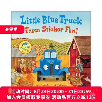 蓝色小卡车农场 英文原版 Little Blue Truck Farm Sticker Fun 含贴纸 英文版 进口英语原版书籍