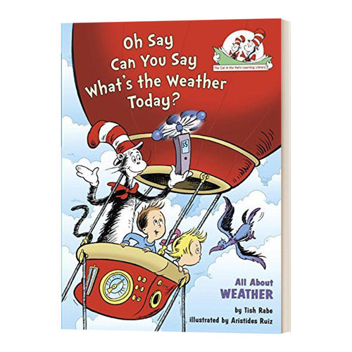 英文原版 Oh Say Can You Say What's the Weather Today All About Weather 苏斯博士 戴帽子的猫图书馆 天气 英文版 进口英语书