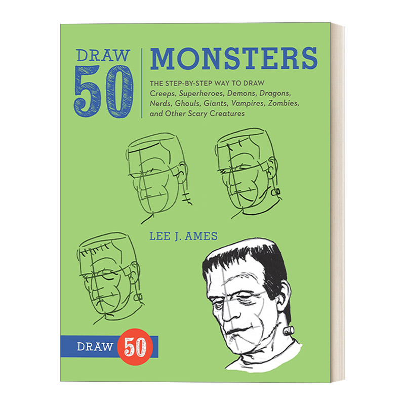 英文原版 Draw 50 Monsters 画50系列 怪物 超级英雄 巨人 恶魔等 趣味绘画技巧指南 工具书 Lee J. Ames 英文版 进口英语原版书籍