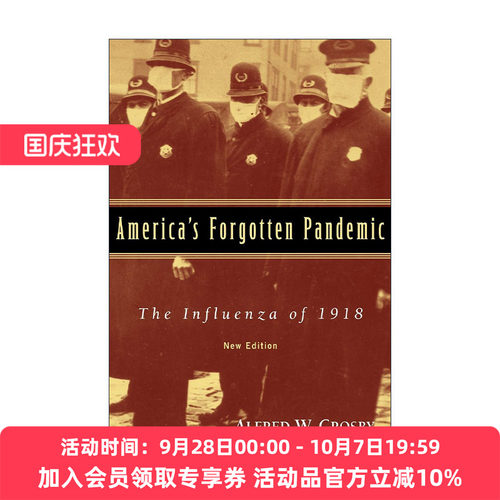 英文原版 America's Forgotten Pandemic 被遗忘的大流行 西班牙流感在美国 艾尔弗雷德·W.克罗斯比 英文版 进口英语原版书籍