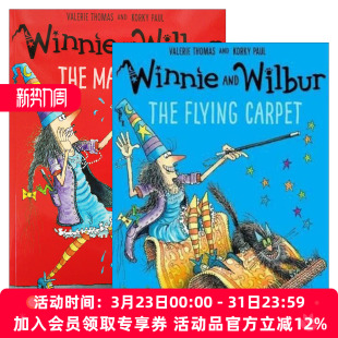 英文原版 Winnie and Wilbur 女巫温妮与黑猫威尔伯系列2册 魔法棒/飞毯 儿童魔法主题绘本 英文版 进口英语原版书籍