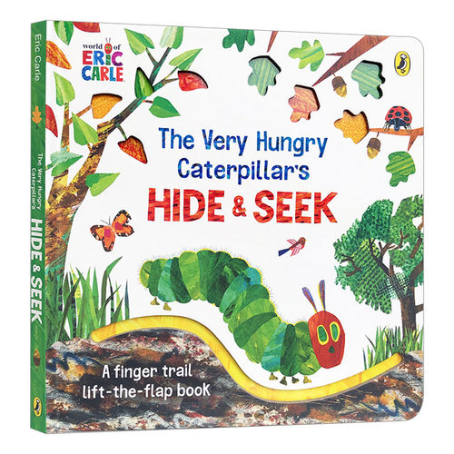英文原版 The Very Hungry Caterpillar's Hide and Seek 好饿的毛毛虫躲猫猫翻翻书 卡尔爷爷 纸板书 进口英语书籍