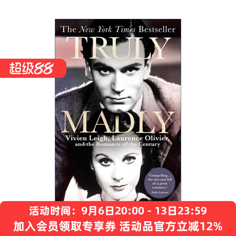 真诚而疯狂 英文原版 Truly Madly 费雯·丽与劳伦斯·奥利弗的世纪之恋 爱情传记 英文版 进口英语原版书籍